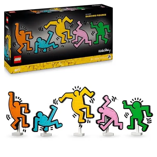 LEGO Art Keith Haring: Figuras Danzantes - Decoración de Pared para el Hogar - Colorido Accesorio de Escritorio para Oficina - Kit de Maquetas para Adultos - Regalo para Mujeres y Hombres 31216