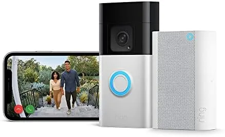 Ring videotimbre Plus con batería (Battery Video Doorbell Plus) + Chime Pro | Videotimbre inalámbrico con cámara, resolución 1536p HD, batería recargable | Fácil de instalar por cuenta propia (5 min.)