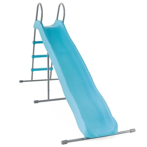 Intex Tobogán Infantil, Azul, 84x251x147 cm, 3 escalones, Pata estabilizadora, Estructura de Acero, Superficie Lisa de PVC, Toboganes para niños, Juegos Exterior, Juguete para 3-10 años (59006)