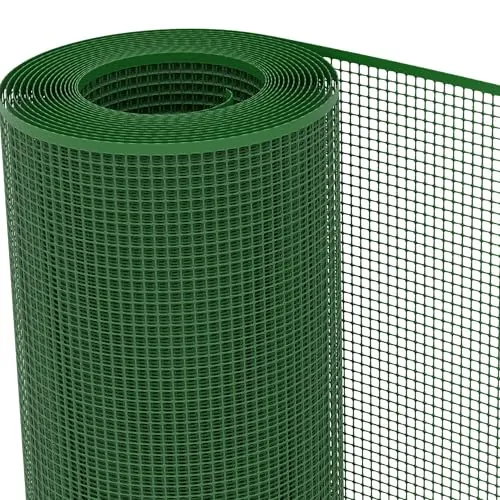TENAX Malla de Plástico Quadra 10 Verde 0,50x50 m, Malla Protectora Multiuso para Balcones, Vallas y Cercados