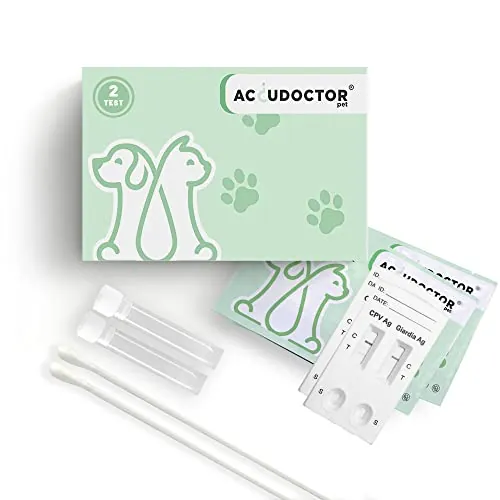2 AccuDoctor Test Canino Parvovirus CPV AG + Giardia AG (2 uds) – Prueba Rápida Veterinaria para Perros, Detección de Parvo y Giardia Giardiasis Kit Diagnóstico Mascotas Guardia