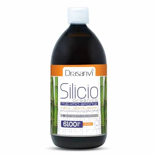DRASANVI Silicio Orgánico Precursor del Colágeno | Mineral Esencial para la Estructura Celular | Huesos y Articulaciones |Ortiga Verde y Bambú| Fácil Asimilación,6100 mg por Dosis,1000 ml = 33 Días