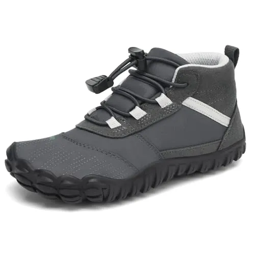 SAGUARO Barefoot Zapatillas de Trail Running Niños Niñas Zapatos de Minimalistas Descalzas Antideslizantes para Exterior Interior, Gris, 27 EU