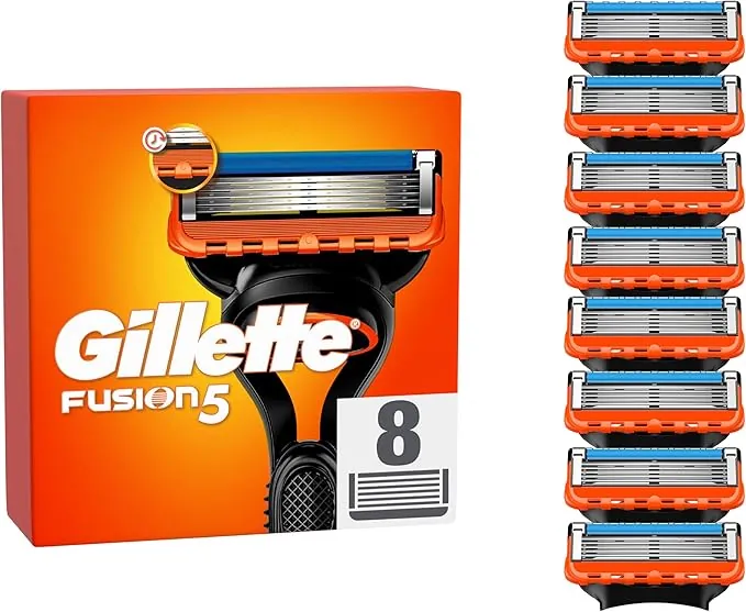 Gillette Fusion 5 Cuchillas de Afeitar Hombre, Paquete de 8 Cuchillas de Recambio (el embalaje puede variar)