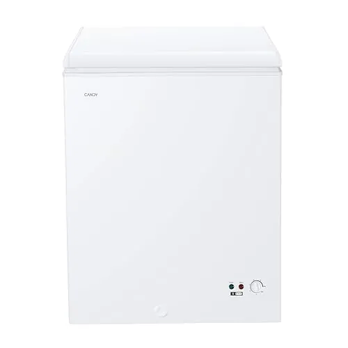 Candy CCHH 145E, Congelador Arcón Horizontal, Ancho 70CM, 137L, Tecnología Estática, 1 Cesto, Control Electrónico Externo, Indicador de Temperatura, Alarma Aumento de Temperatura, 39DB, Blanco