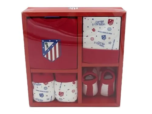 CyP Brands-Atlético de Madrid, Primera Puesta, Ropa para Bebé, Color Rojo, Producto Oficial