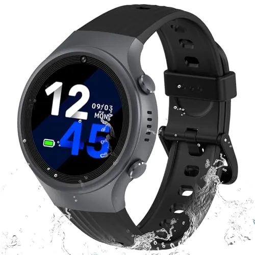 4G Reloj Inteligente Niño, Smartwatch Niños GPS y Llamadas Wifi Videollamadas, SOS, IP68, Chat de Voz, Modo Escuela, Pulsómetro,Despertador, Regalos para Niñas y Niños de 4 a 12 Años (Negro claro)