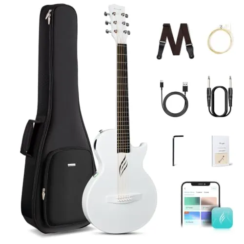 Enya Nova Go SP1 Guitarra Electroacústica de 35 pulgadas (blanca)