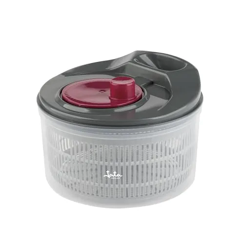 JATA HOGAR HACC4554 - Centrifugadora de Ensalada 3L, Escurridor de Verduras Manual con Manivela, Secador de Lechuga, Sin BPA, Fácil Limpieza