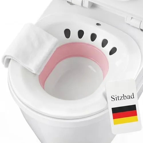 DEANIC Bidet Portatil Para WC, Bidet Portatil Para Hemorroides, Baño De Asiento, Cuidado Postparto, Tratamiento Del Perineo, Bide Portatil (Rosa)