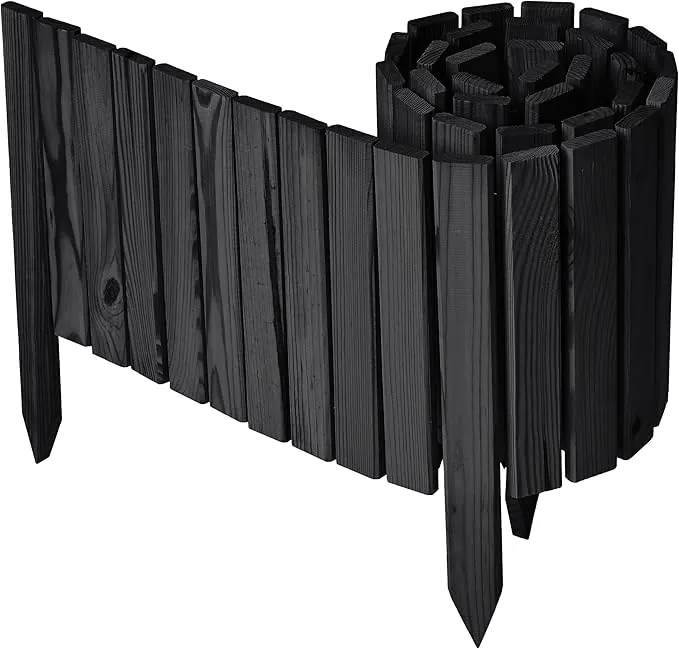 Garronda Borde de césped de Madera, Borde de Parterre impregnado, 200 cm x 30 cm, bordura Flexible Enrollable, Valla para jardín GD-0149 (Grafito,Altura: 30 cm)