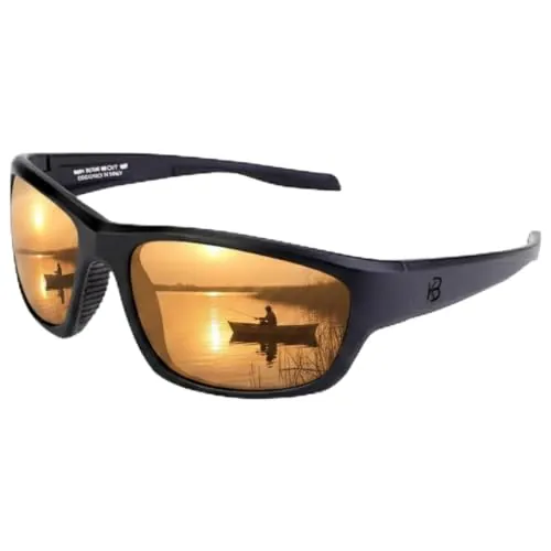 BUNVICK Gafas de Sol Genuinas de Vidrio Polarizadas de Alta Definición Hombres y Mujeres, Diseño Italiano, anti-reflejo, UV400, Lentes de Vidrio Verdadero Corning（8201 Rome Brown）