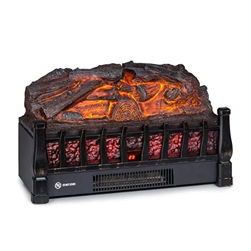 Klarstein Chimenea Electrica de Pie, Estufa sin Leña de Interior, Chimeneas Electricas Decorativas 1800W, Llama LED, Chimenea Decorativa Falsa, Mando a Distancia, Temporizador y Termostato Ajustable