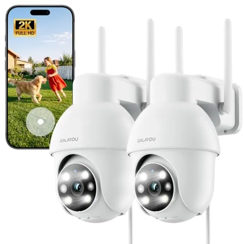 GALAYOU Camara Vigilancia WiFi Exterior, 2K Camera IP Vigilancia Seguridad