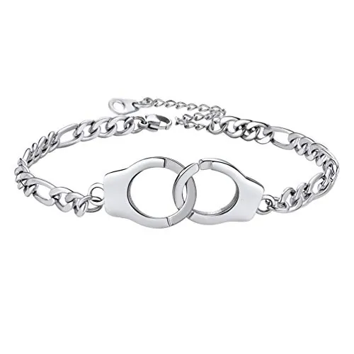 PROSTEEL Tobillera Esposas de Pie Mujer Acero, Pulsera de Verano Mujer 22cm Largo Ajustable