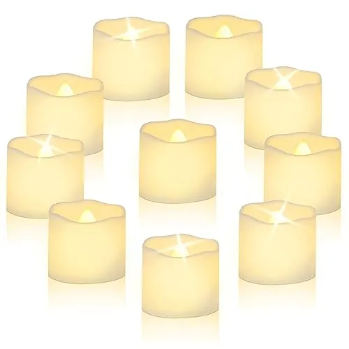 CNMTCCO 24 velas de té que funcionan con pilas, velas parpadeantes sin llama, más de 200 horas, velas LED eléctricas falsas para velas votivas, decoraciones de mesa de centro de mesa (Clásico)