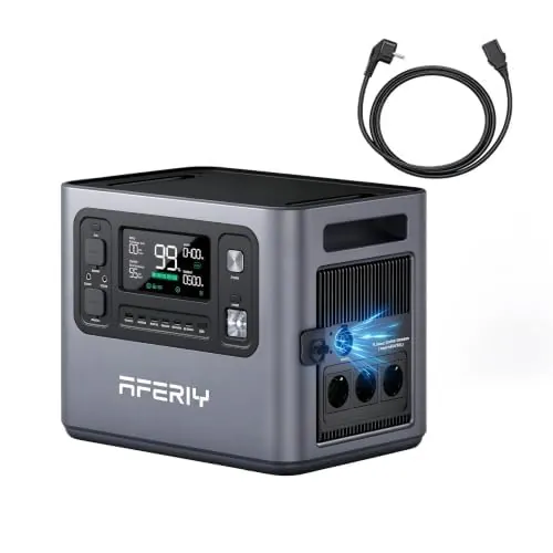 AFERIY 2800W 2048Wh Estación de Energía Portátil, Ampliable 10240Wh, Carga Rápida en 1,5H, 13 Salidas