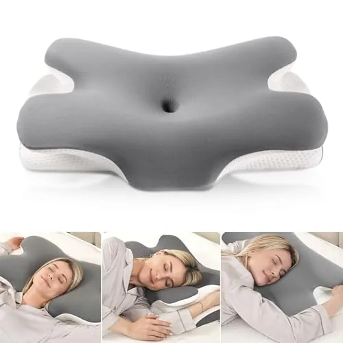 MULISOFT Almohada Cervicale 2 en 1 Almohada Ergonómica Espuma Viscoelástica