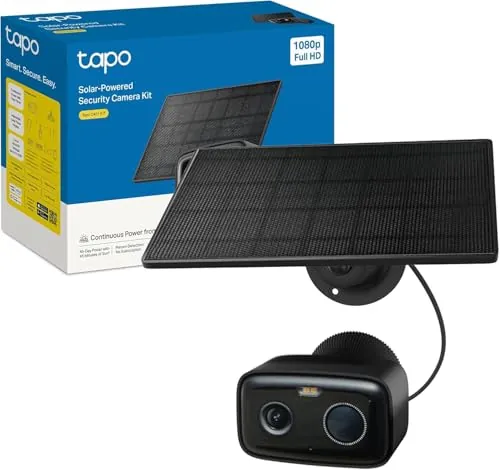 Tapo C401Kit - Cámara vigilancia WiFi Exterior, 1080p, Solar, Negro
