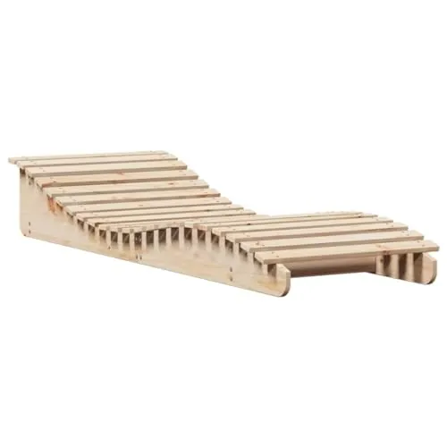 vidaXL Tumbona, Tumbona con Respaldo, Tumbona Exterior de Listones, Mueble Asiento para Piscina Patio Jardín, Madera Maciza de Pino