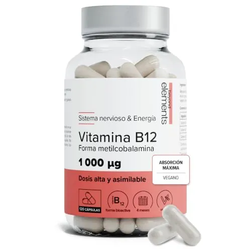 Vitamina B12 1000 μg Metilcobalamina – Antifatiga – Vegana – 4 Meses