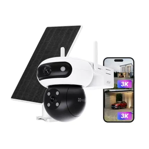 EZVIZ CB90 Camara Vigilancia WiFi Exterior Solar, Bateria, Doble Lente 3K