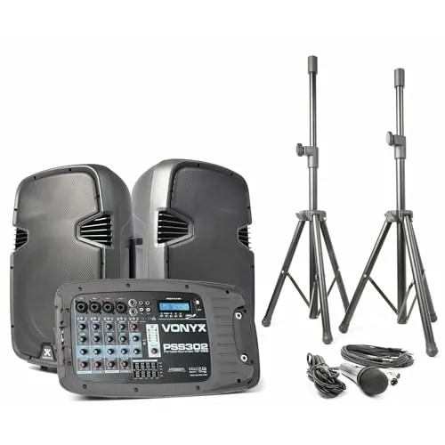 Vonyx PSS302 Sistema de Sonido Activo 300W con Bluetooth
