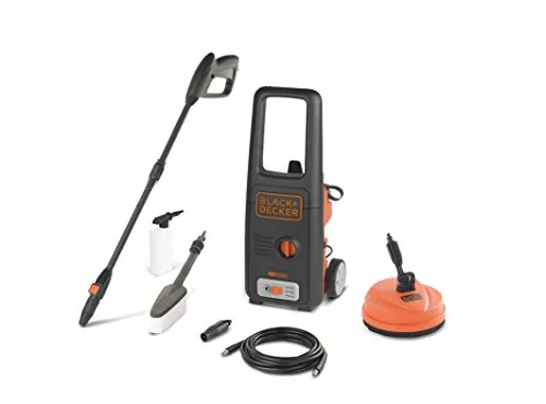 BLACK+DECKER BXPW1400PE Hidrolimpiadora de Alta Presión con Patio Cleaner y Cepillo Fijo (1400 W, 110 Bar, 390 l/h)