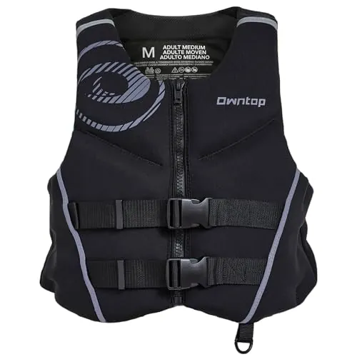 Owntop Ayuda a la Flotabilidad para Adultos | Chaleco de Natación de Neopreno Ligero | Chaleco de Flotabilidad Plegable con Doble Correa de Ajuste para Kayak, Paddle y Navegación(Gris,XL)