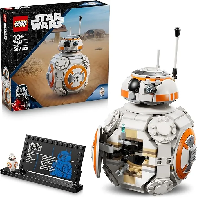 LEGO Star Wars 75452 Droide Astromecánico BB-8 - Figura de Juguete con Cabeza Giratoria y Rueda - Decoración para la Habitación Infantil - Regalo para Niños y Niñas de 10+ Años y Fans
