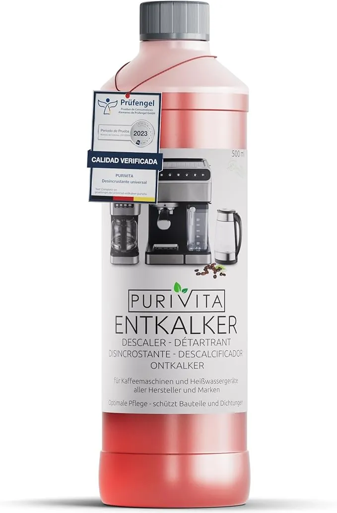 PURIVITA® Universal Descalcificador Máquinas de Café [500 ml] - Anticalcário para máquinas Delonghi, Dolce Gusto, Nespresso, Philips e outras - Limpa cafeteiras