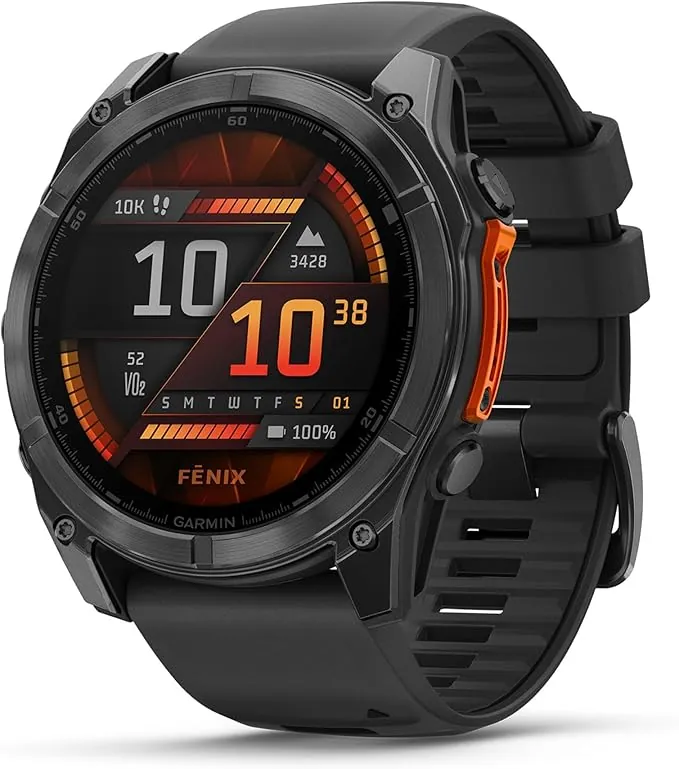 Garmin fēnix ​​8-51mm - Reloj de Alto Rendimiento GPS Multideporte con Pantalla táctil AMOLED, Linterna LED, Altavoz y micrófono Integrados, Mapas y hasta 29 días de autonomía, Negro