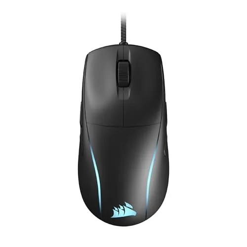 Corsair M75 Ratón para Juegos FPS Ligero RGB con Cable – 26.000 PPP – Botones Laterales Intercambiables – PC – Negro