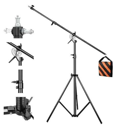 Soonpho 13.2ft/400cm Fotografía Soporte de luz,Soporte de Luz de Aluminio 6.2ft/190cm Boom Brazo y Saco de Arena,aleación de Aluminio Giratorio Soporte de luz para Softbox,reflectores,fotografía