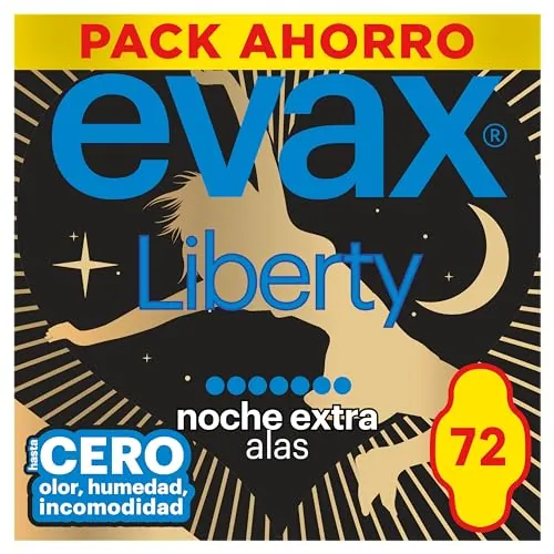 Evax Liberty Noche Extra Compresas con Alas 72 unidades