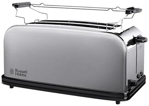 Russell Hobbs Adventure 23610-56 – Tostadora, 2 Ranuras Largas y Anchas, para 4 Rebanadas, Acero Inoxidable, Plata