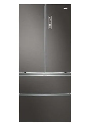 Haier FD 83 Series 7 HB18FGSAAA - Frigorífico, Puerta Francesa, Tecnología Antibacterias, Motor Inverter, My Zone, Humidity Zone, Ancho 83cm, Capacidad XXL, Total No Frost, Cristal Inox