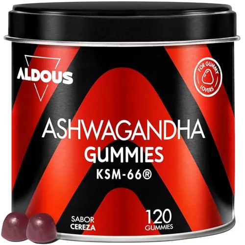 Ashwagandha Gominolas - 120 Gummies sabor Cereza - Relajación Natural
