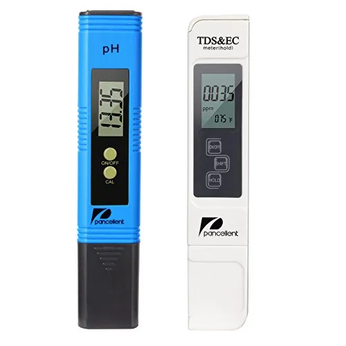 Pancellent Medidor de Prueba de Calidad del Agua TDS pH EC Temperatura 4 en 1 Conjunto (Azul)