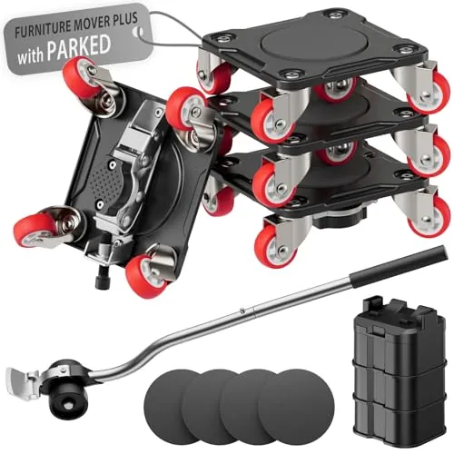 ONEON Kit Ruedas Mover Muebles Pesados con Elevador(5 Ruedas Ind. Parked)