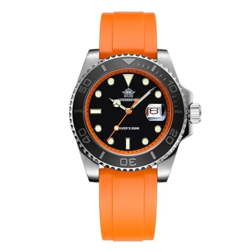 ADDIESDIVE Reloj analógico Hombre BGW9 Luminoso Buceo 200m Relojes de Cuarzo Reloj de con Correa de Caucho AD2040