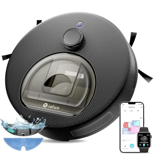 Lefant M330 Plus Robot Aspirador y Fregasuelos 3 en 1, 150 min, 5000 Pa, Navegación dToF, Depósito 450 ml, Zonas Virtuales, Robot Aspirador para Alfombras, Alexa/App/WiFi, Gris