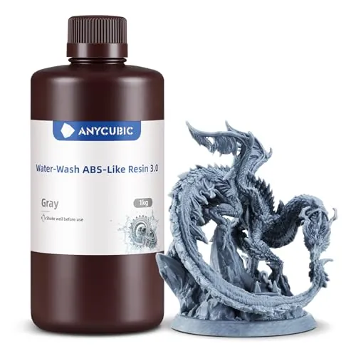 ANYCUBIC Water-Wash ABS-Like 3.0 Resina 3D, lavable con Agua, Gris, 1kg