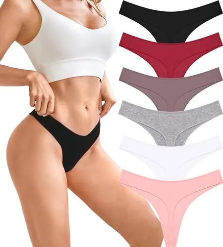 BeReady Pack de 6 Tangas Mujer Algodón - Ropa Interior Suave y Transpirable Sexy para Mujer | Braguitas Diarias Cómodas Que No Marcan (Tallas XS-XL)