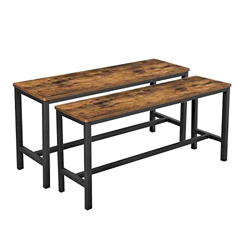 VASAGLE Bancos para Cocina, Juego de 2, Estructura Metálica