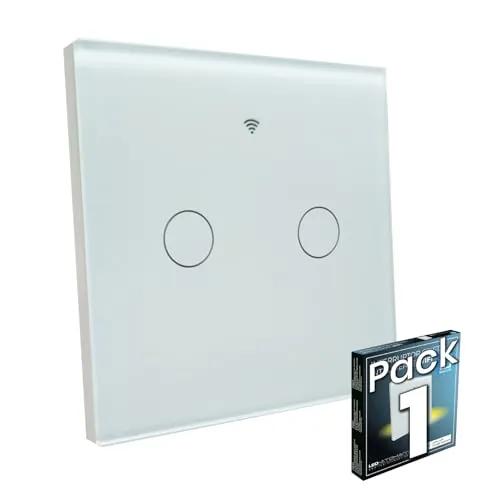 LED ATOMANT Interruptor Cristal Wifi 2 Vias Sin Neutro App Smart Life