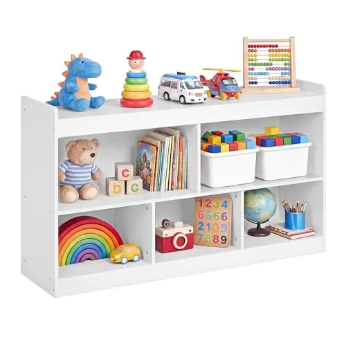 SONGMICS Estantería Infantil, 5 Compartimentos Abiertos, 30 x 112,2 x 65 cm