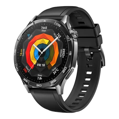 HUAWEI Watch GT 5 46mm Smartwatch, Silueta con Diseño Sofisticado, Nueva Experiencia Running y Ciclismo, Seguimiento de Salud, 14 Días de Duración de la Batería, iOS & Android, Negro