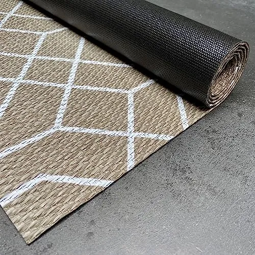 STORESDECO Alfombra vinílica de Tejido Trenzado Premium de Alta Gama. Lavable Antideslizante y extraplana. Materiales Resistentes de máxima Calidad Color Diseño Blanco 160 x 230 cm