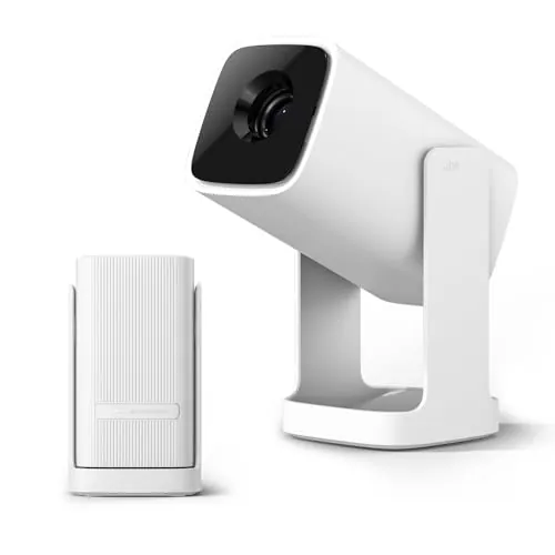 Wanbo Cube 1 Mini Proyector Portátil con Android TV, Soporte 1080P, 200 ISO Lúmenes, Enfoque Eléctrico, Asistente de Voz, WiFi Bluetooth, Rotación 360°, Proyector de Cine En Casa/Exterior